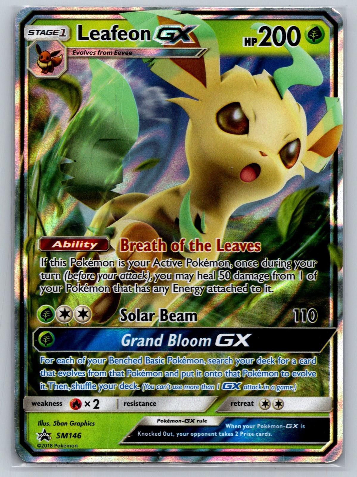 Leafeon GX – SM146 Holo Promo Sun & Moon Promo Pokemon Card Holo Lightly Played