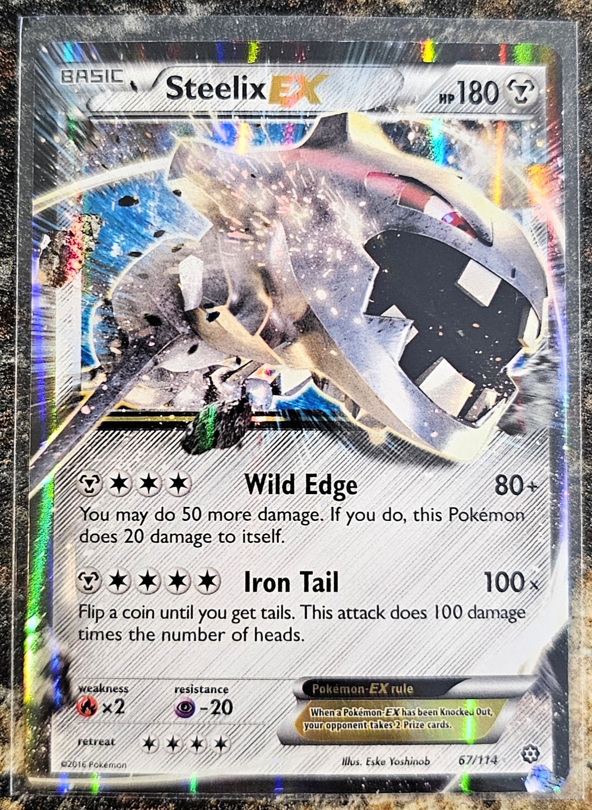 Pokemon 2016 Steam Siege Steelix EX 67 NM
