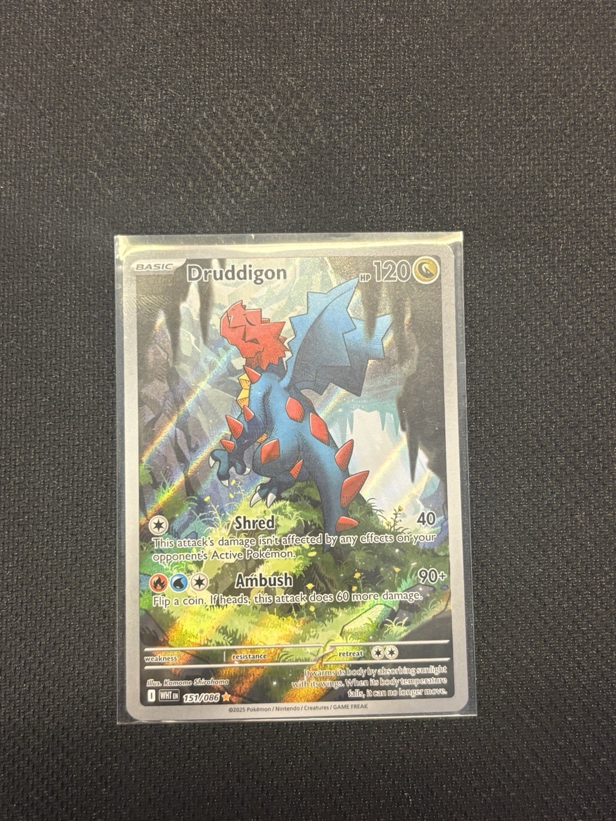 Pokémon TCG White Flare Druddigon Illustration Card 151/086 M/Nm Condition