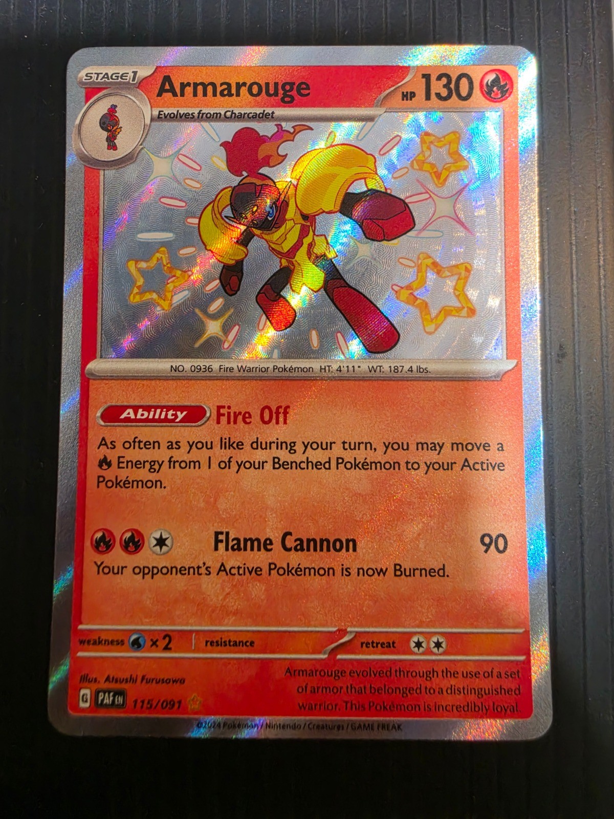 Armarouge – Holo Shiny Rare SV: Paldean Fates 115/091 NM
