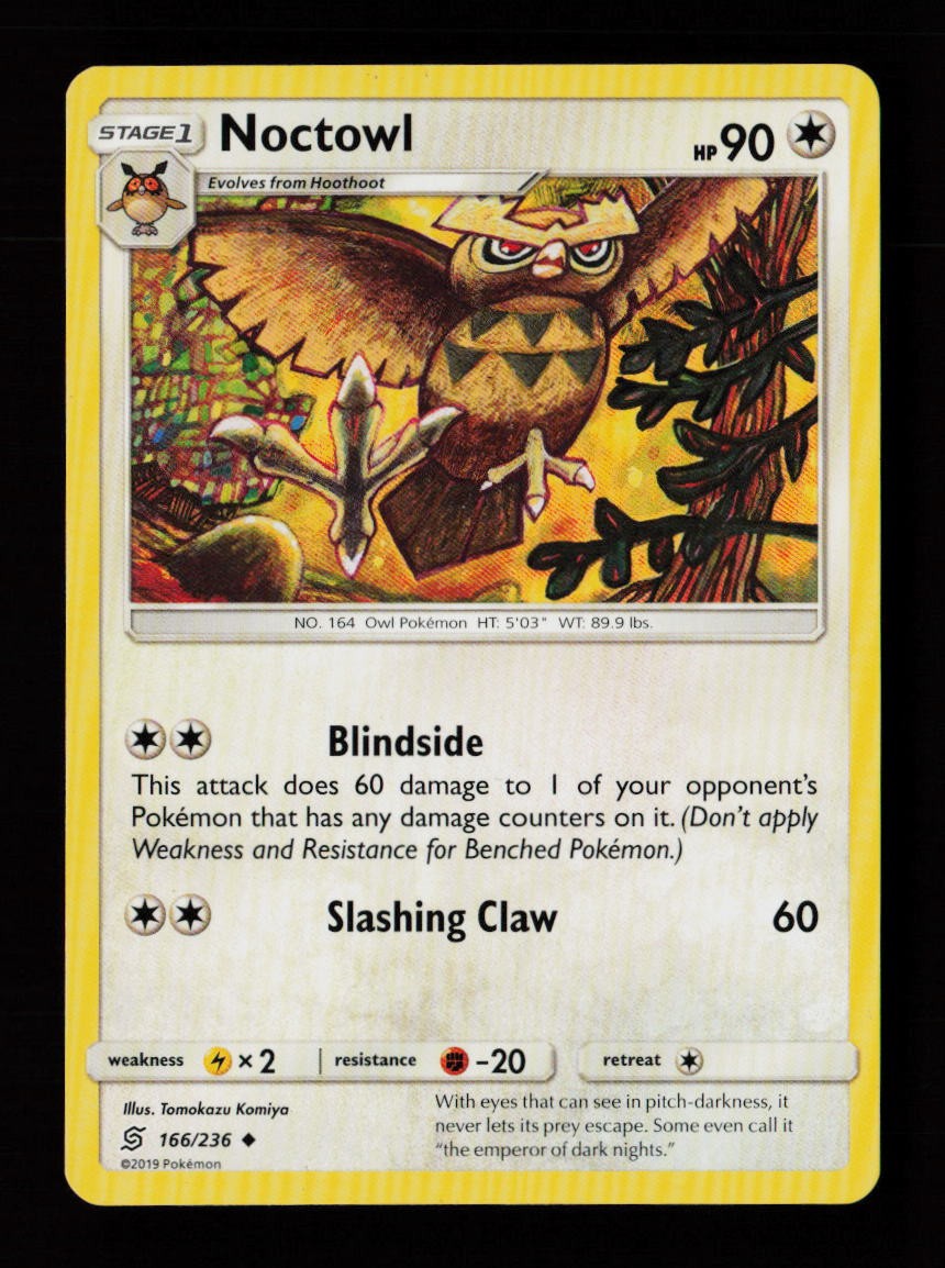 Noctowl 166/236 Uncommon Tomokazu Komiya Unified Minds Pokemon Cards