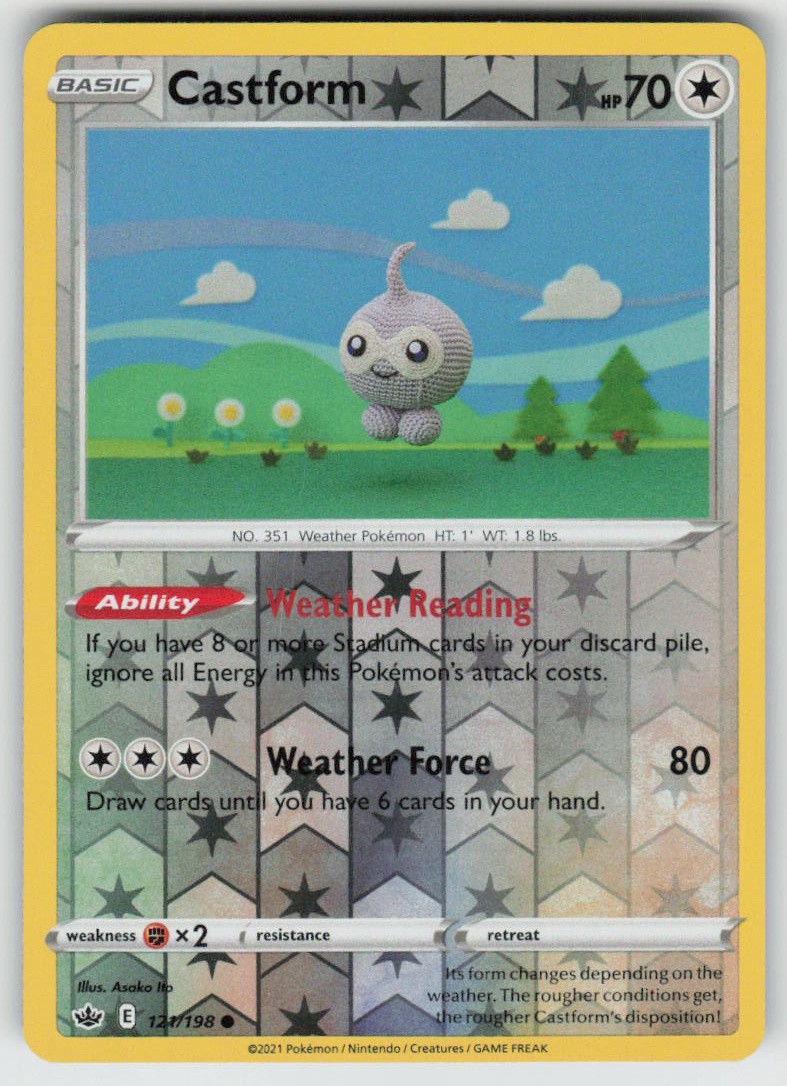 PO-04 Reverse Holo Castform 121/198 Common SWSH06: Chilling Reign NM