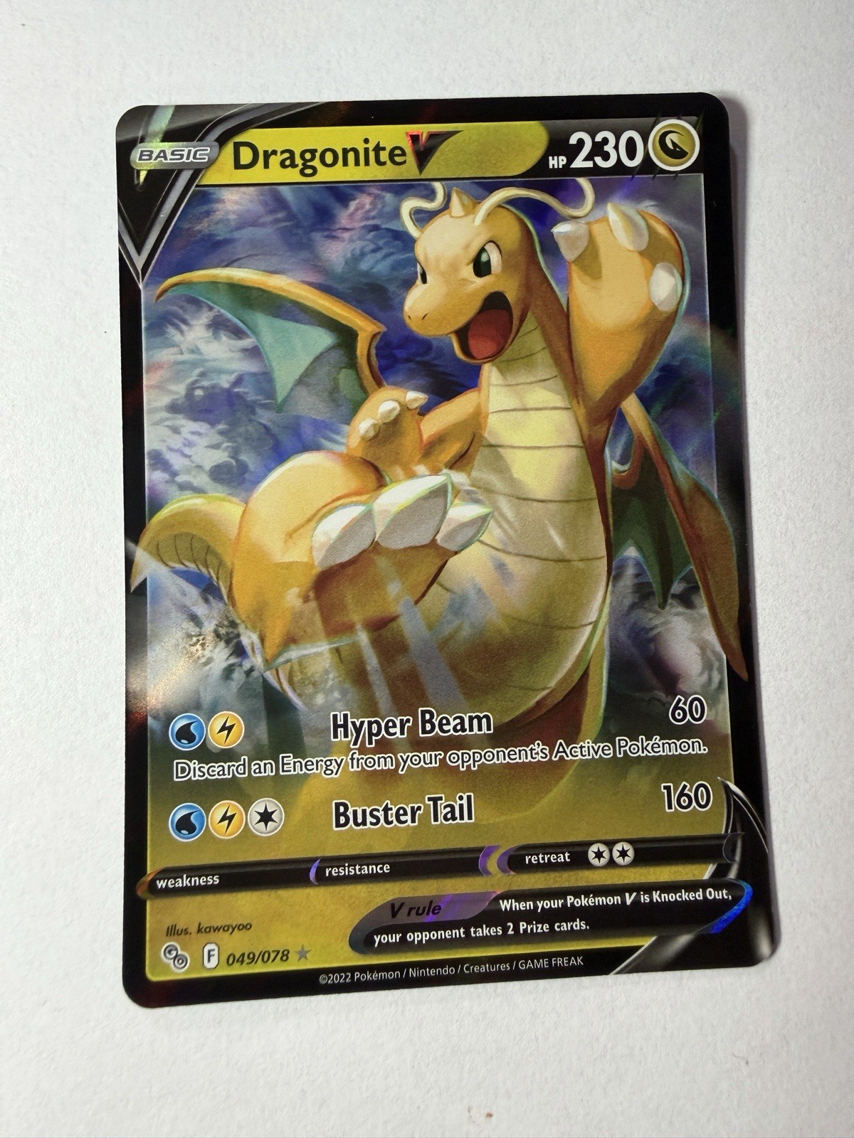 Pokémon TCG Dragonite v Full Art Holo Ultra Rare Card 049/078 LP