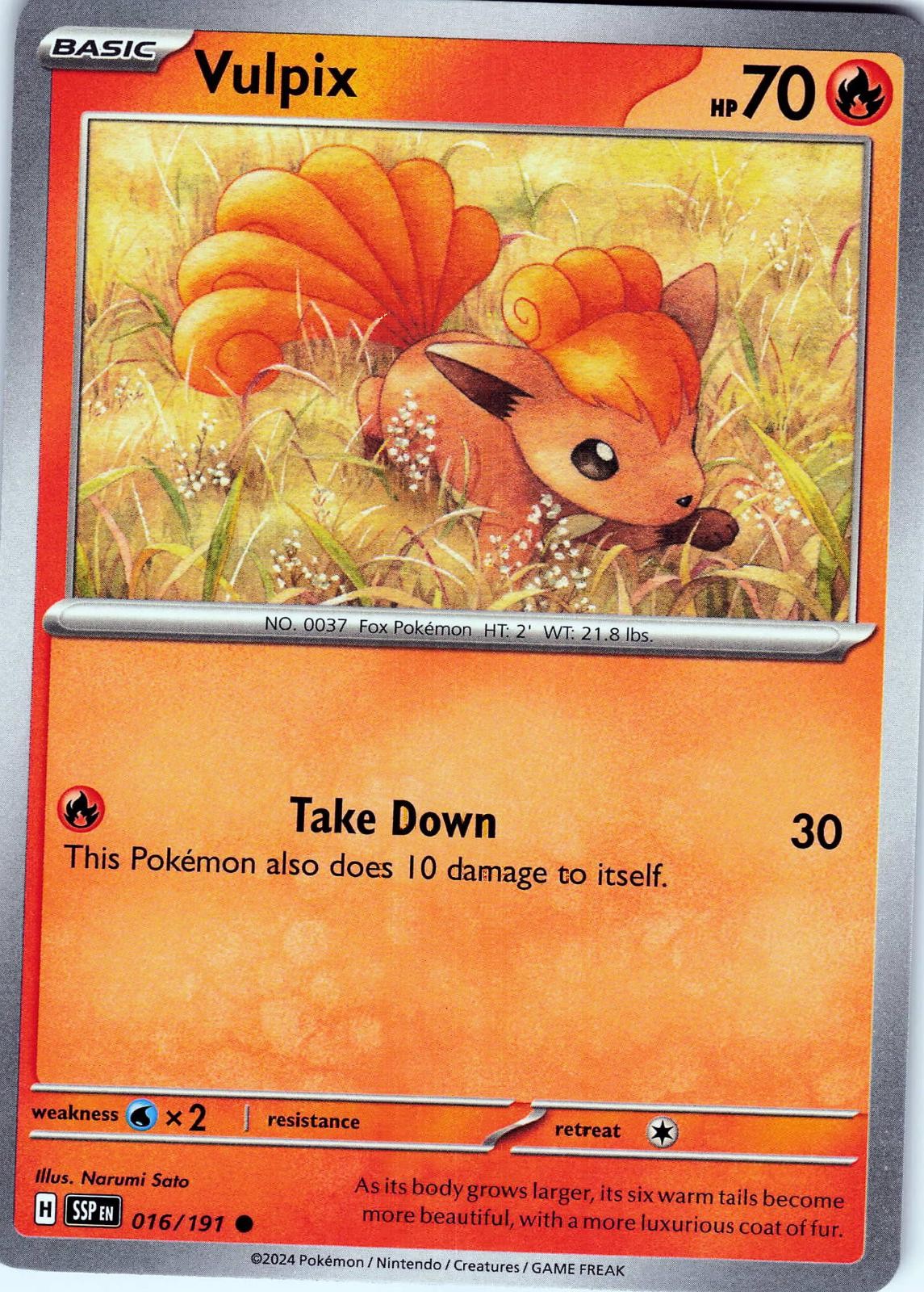 Vulpix 016/191 Common Surging Sparks Pokemon NM Narumi Sato 2024