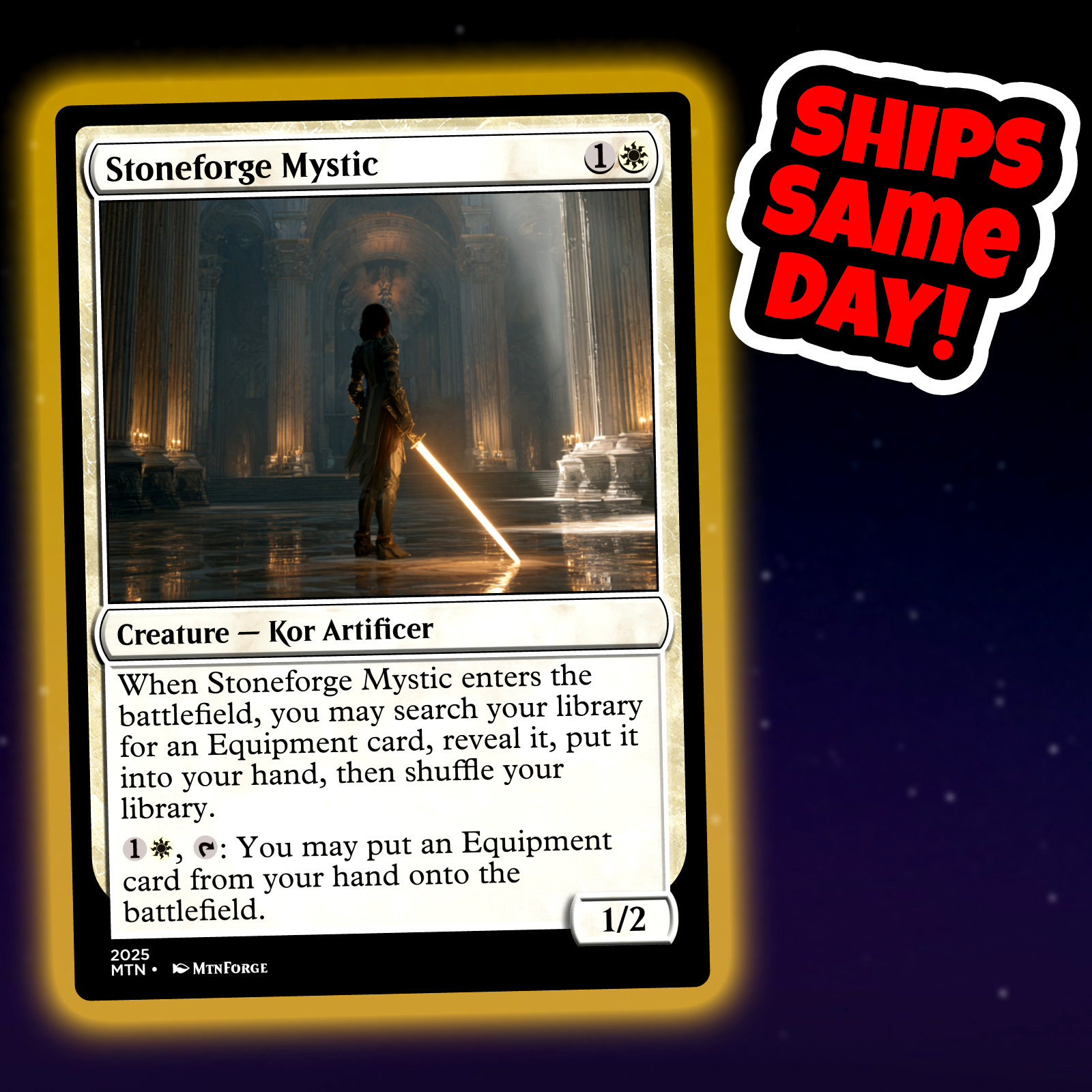 Stoneforge Mystic – Custom Art Magic: The Gathering Playtest Card – Commander