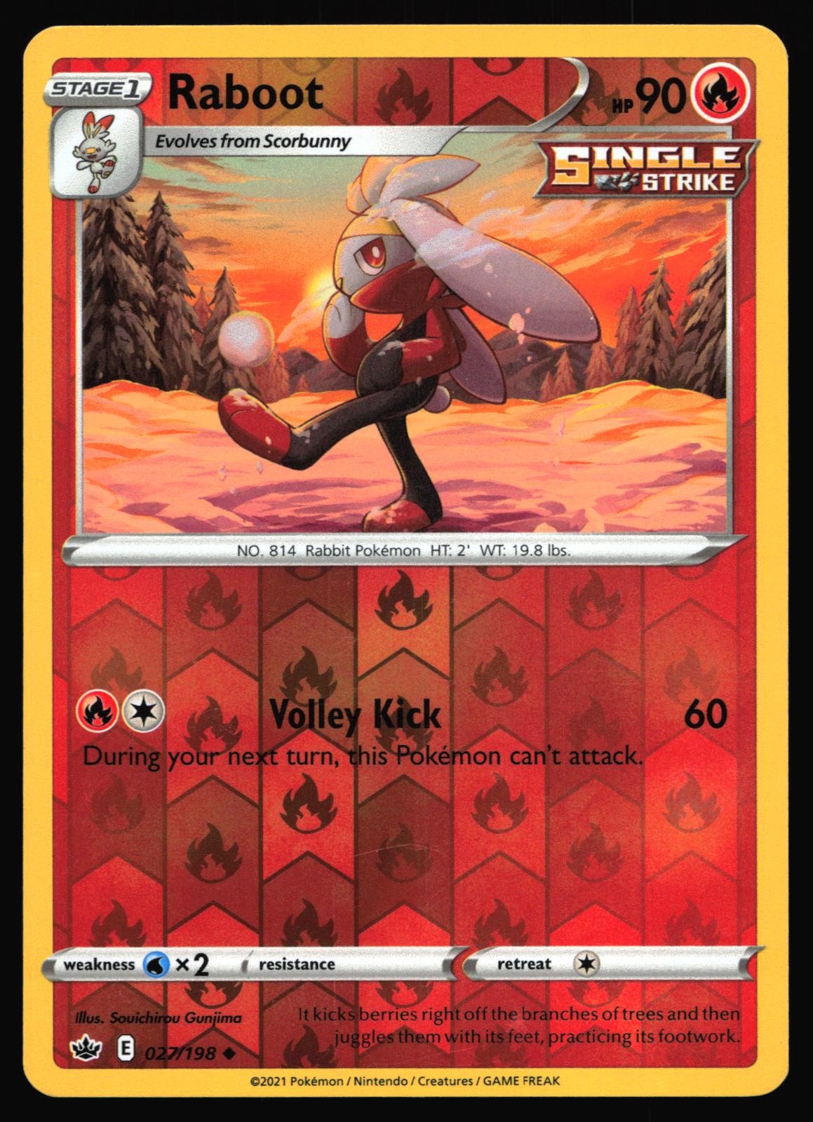 Raboot 027/198 – Reverse Holo (Near Mint) – Pokemon: Chilling Reign – Uncommon