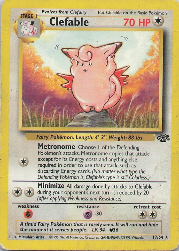 Clefable (17) Unlimited Rare Jungle 17/64 HP
