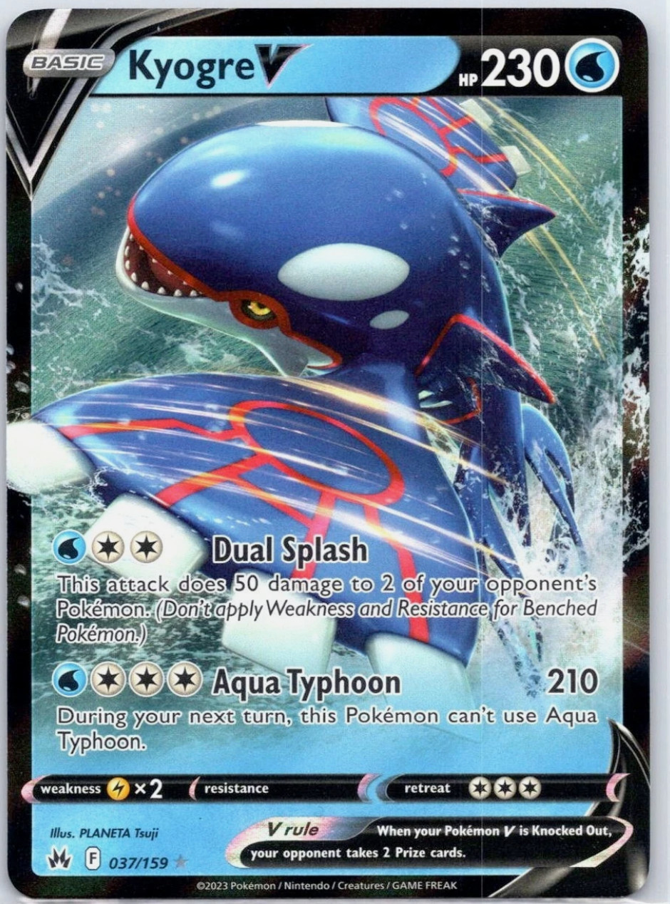 Kyogre V 037/159 Crown Zenith Ultra Rare Holo Pokemon TCG Card