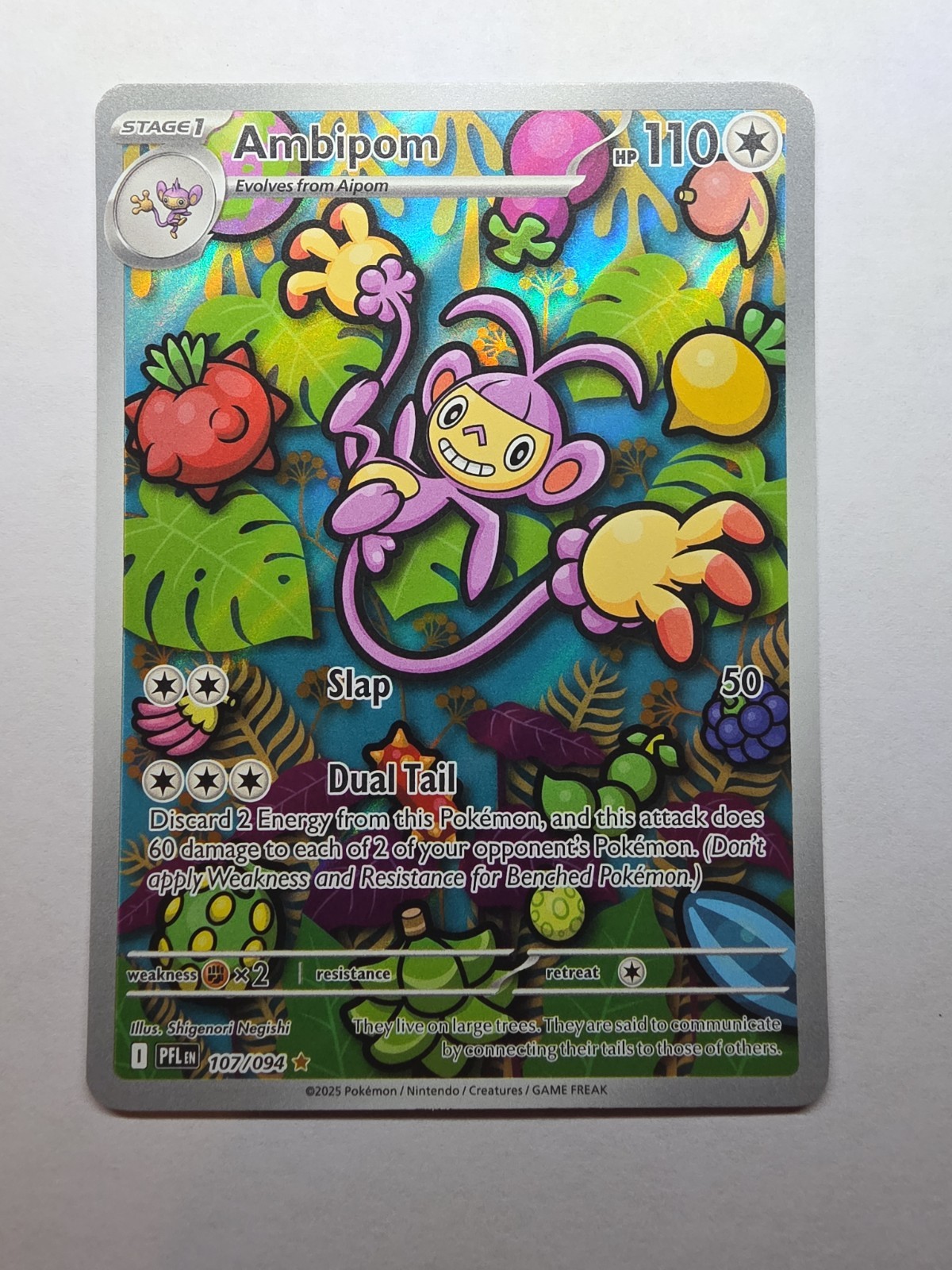 Ambipom 107/094 Pokemon TCG Phantasmal Flames Illustration Rare NM