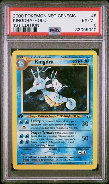 2000 KINGDRA-HOLO 1ST EDITION 8 psa 6 POKEMON NEO GENESIS 1ST EDITION #8