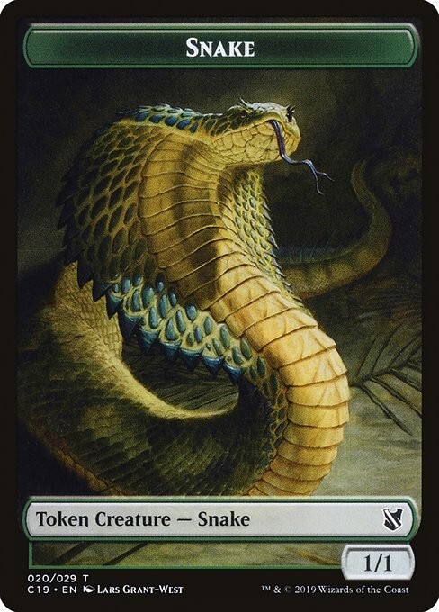 Snake – Plant Double Sided Token [Commander 2019] MTG