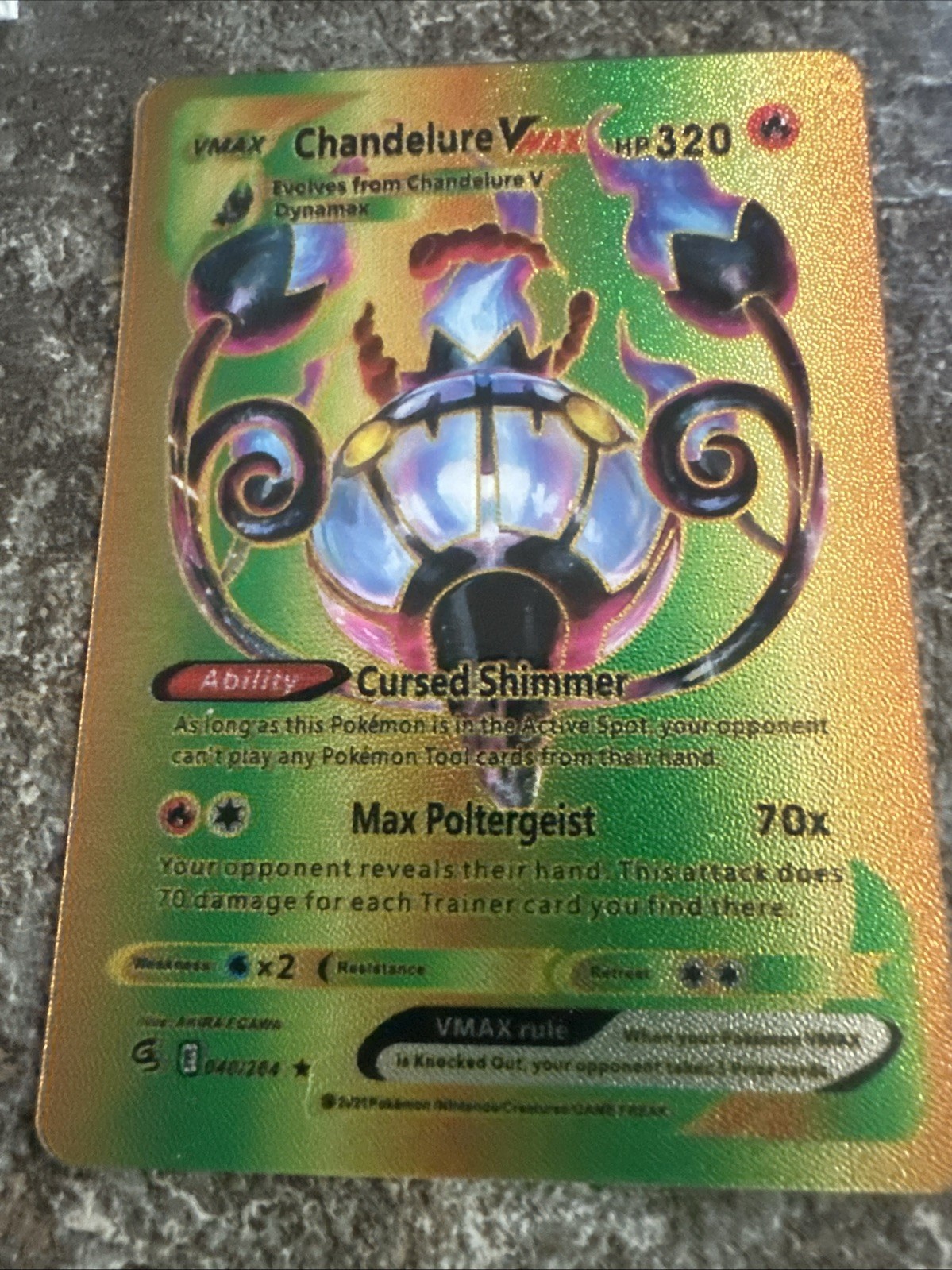 Chandelure Vmax Multi Color Foil Fan Art Card
