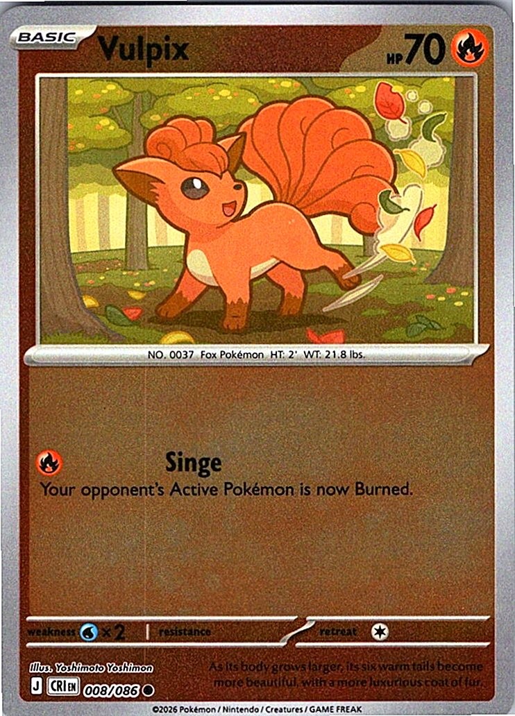 Vulpix CRI 008/086 Common Yoshimoto Yoshimon