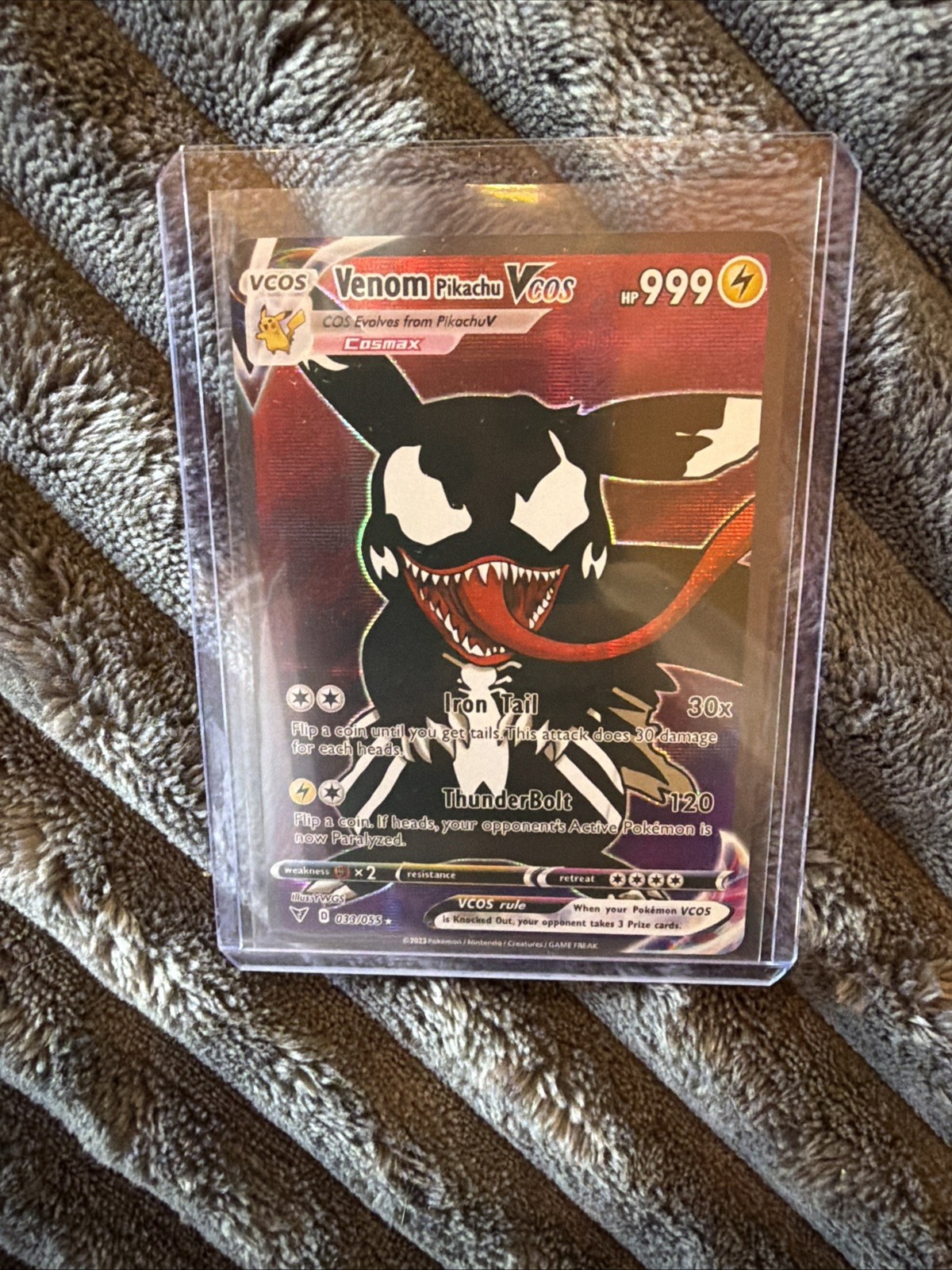 Pikachu Cosplay Venom Spiderman Marvel Pokémon Custom ACG Card Holo Foil Anime