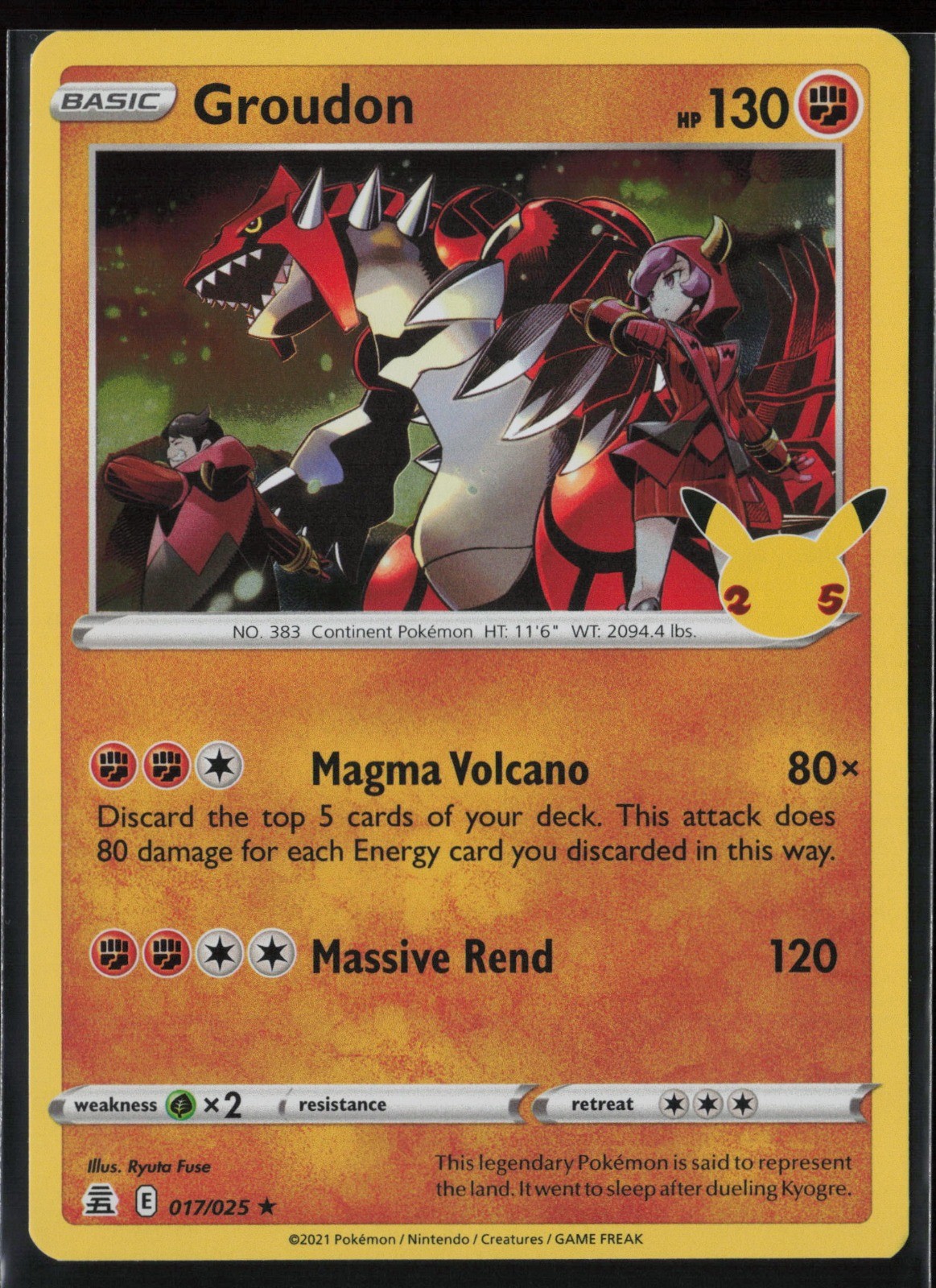 Groudon Holo Rare Celebrations 017/025 NM