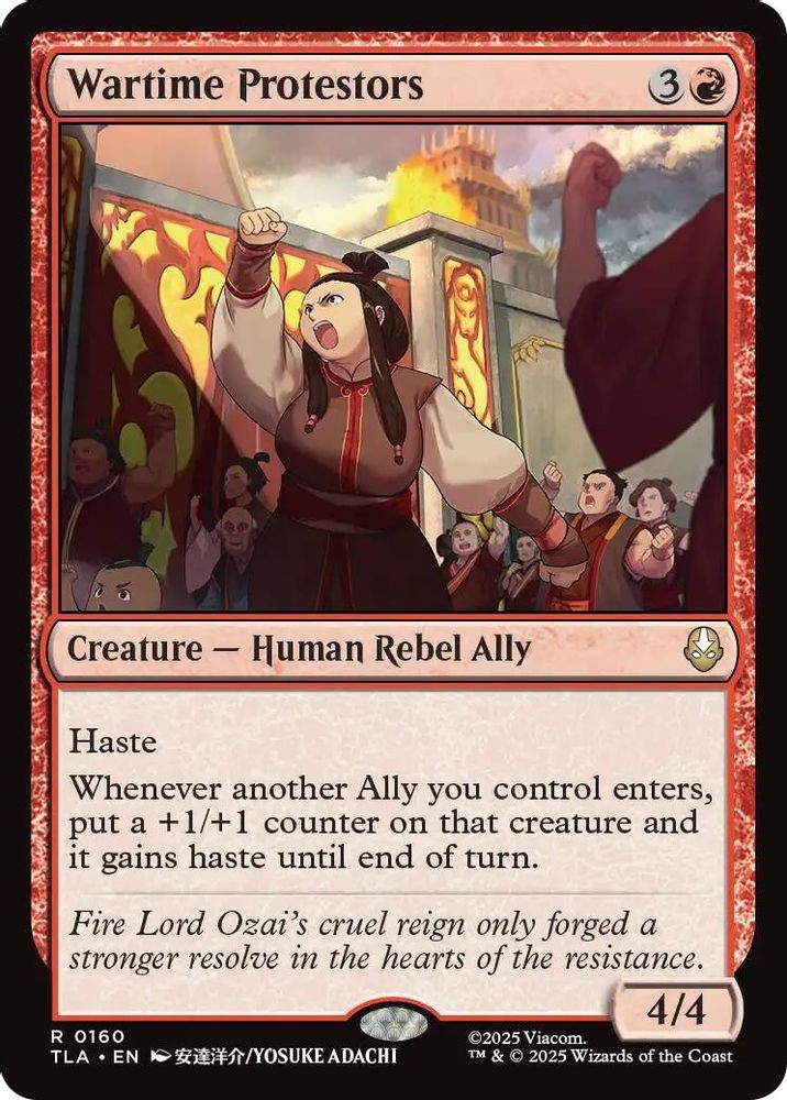 2025 Magic: The Gathering: TLA – Wartime Protestors (#160, R, Near Mint)