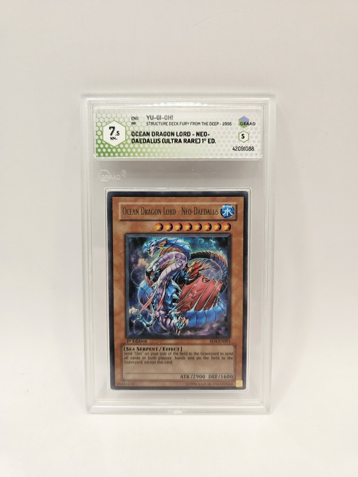 YuGiOh Ocean Dragon Lord Neo Daedalus SD4-EN001 GRADE 7.5 1st Edition ENG NM+