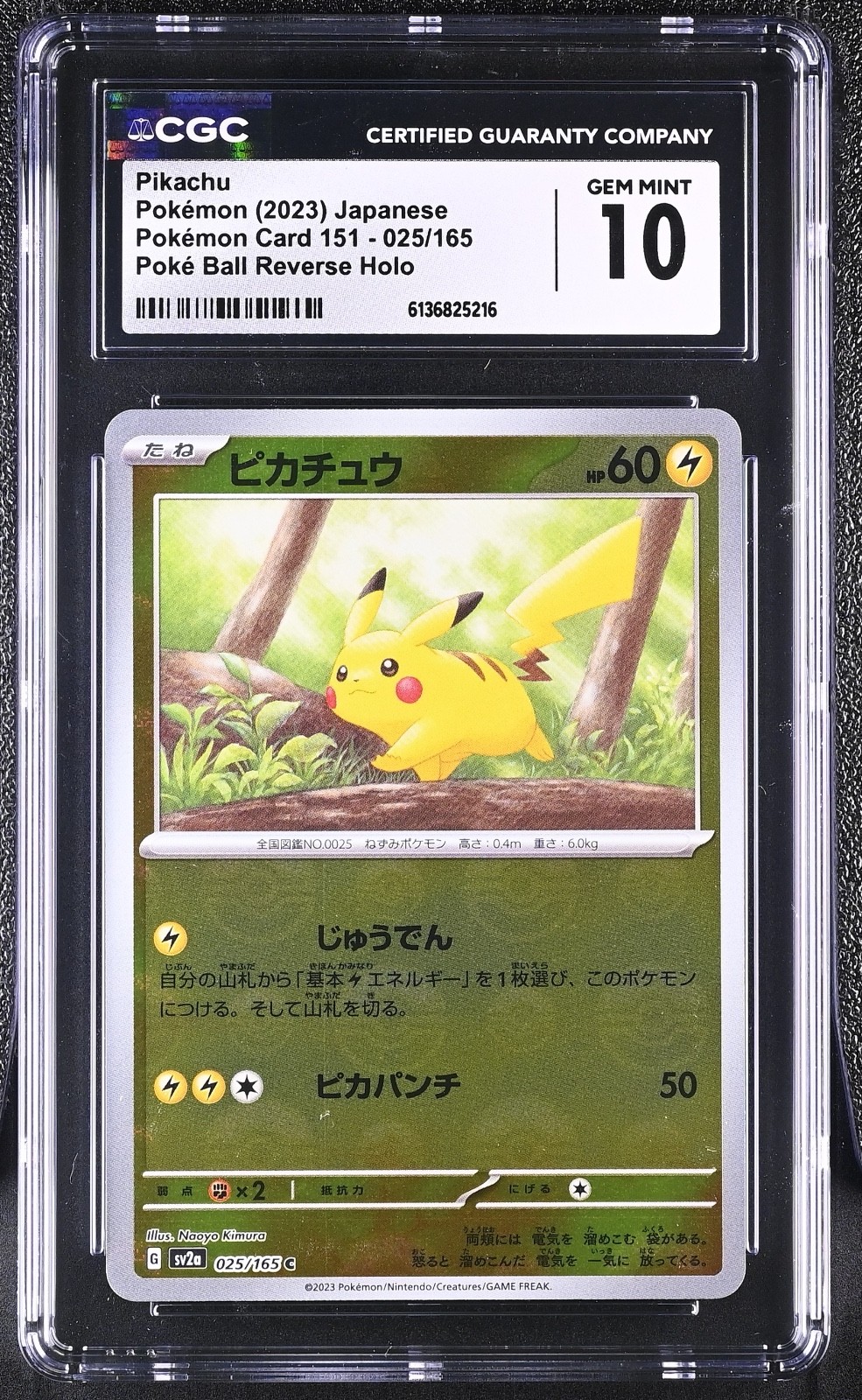 Pokemon 2023 Pikachu 025/165 Poke Ball Reverse Holo 151 Japanese GEM MT CGC 10