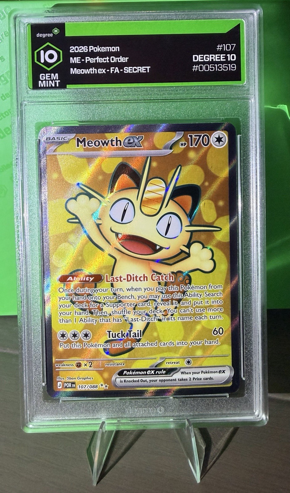 POKEMON MEOWTH PERFECT ORDER 107/088 Graded Gem Mint 10