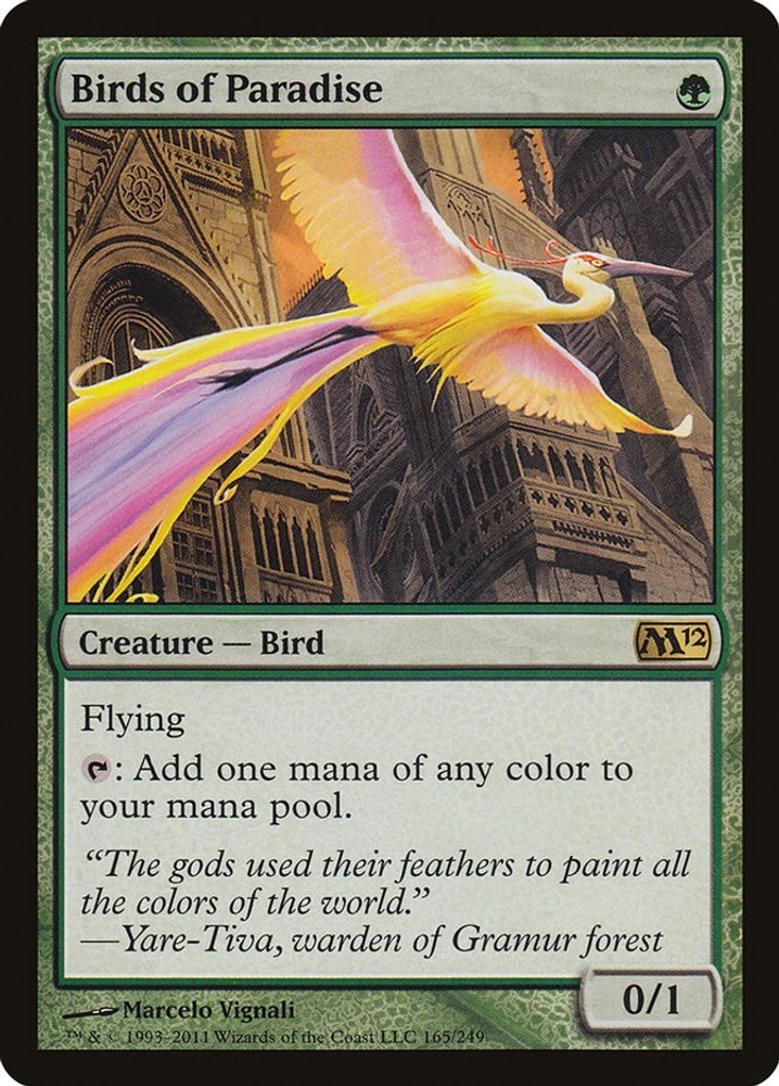 Birds of Paradise #165 (LP) Magic 2012 (M12) MTG
