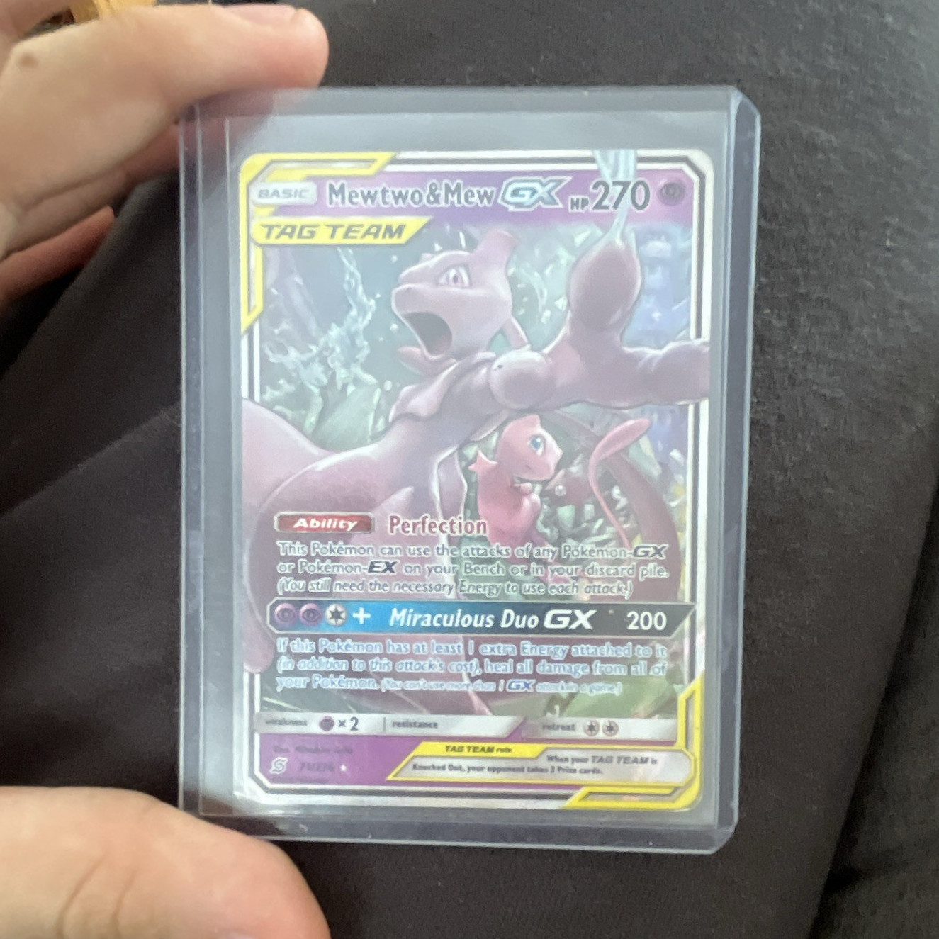 Pokemon Company Mewtwo & Mew GX 71/236 SM Unified Minds Holo Ultra Rare TAG TEAM
