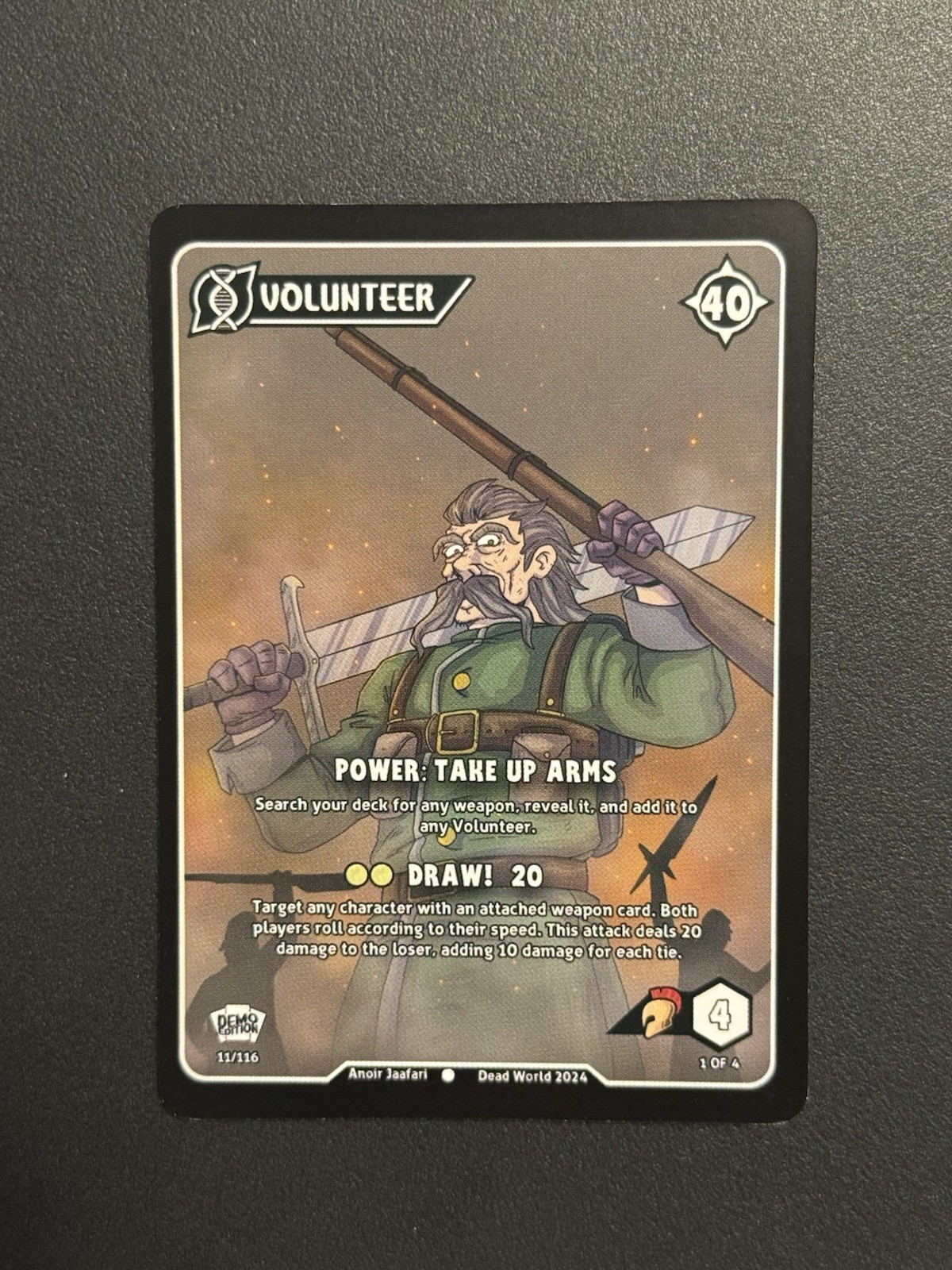 Dead World TCG Volunteer 11/116 DEMO EDITION Non Holo Card 2024