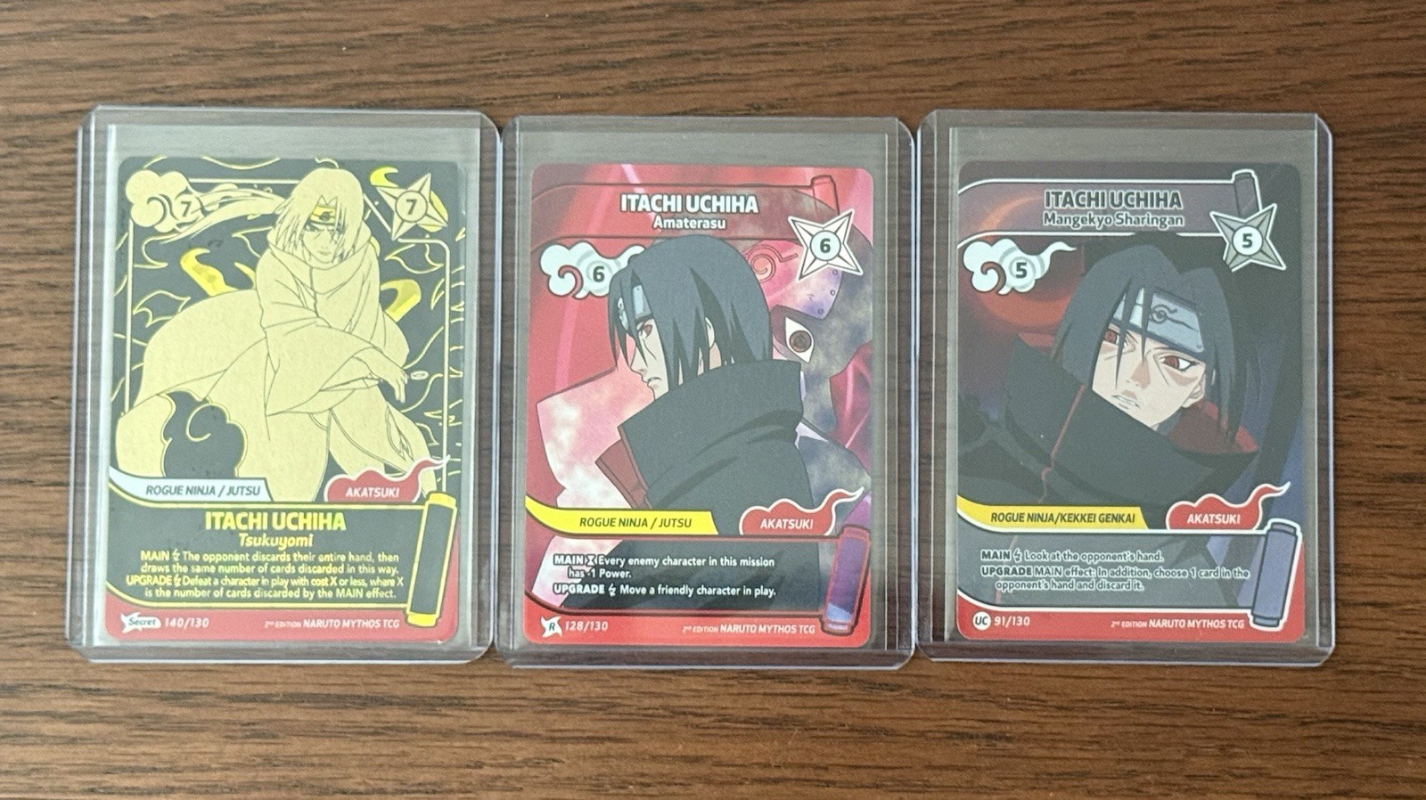 Naruto Mythos TCG – Itachi Uchiha Set, Secret Rare – UnCommon 2st Ed. English