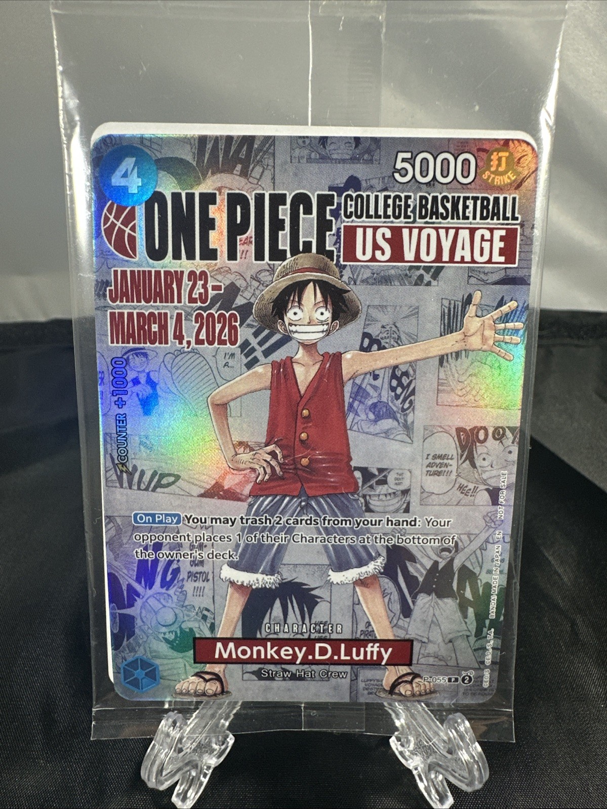 One Piece Monkey.D.Luffy College Basketball US Voyage Promo Card (SEALED)