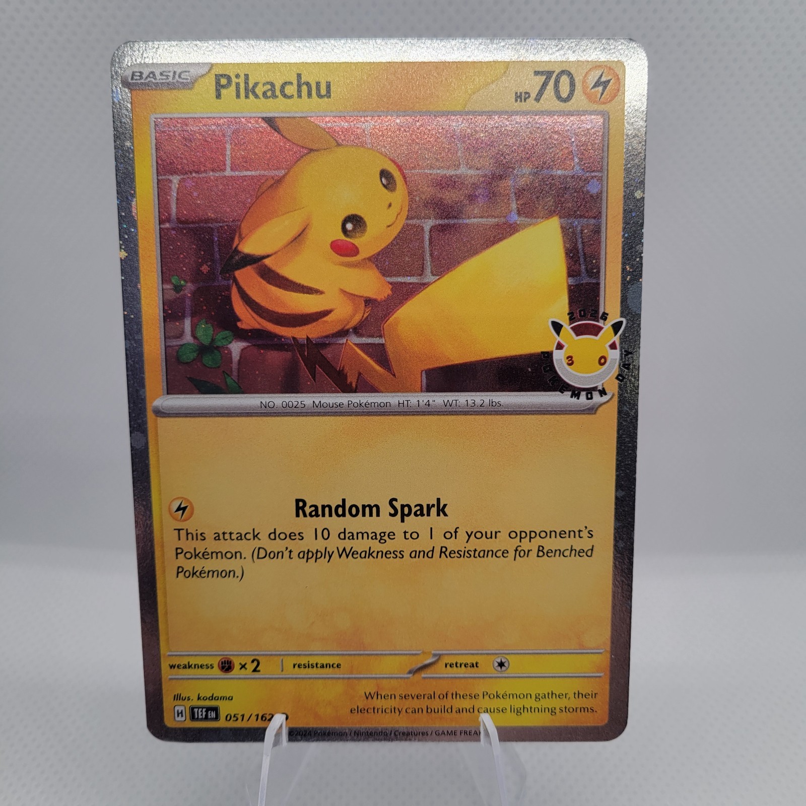 Pikachu**HEAD SWIRL** Pokemon Day 2026 051/162 30th Anniversary Promo TCG MINT