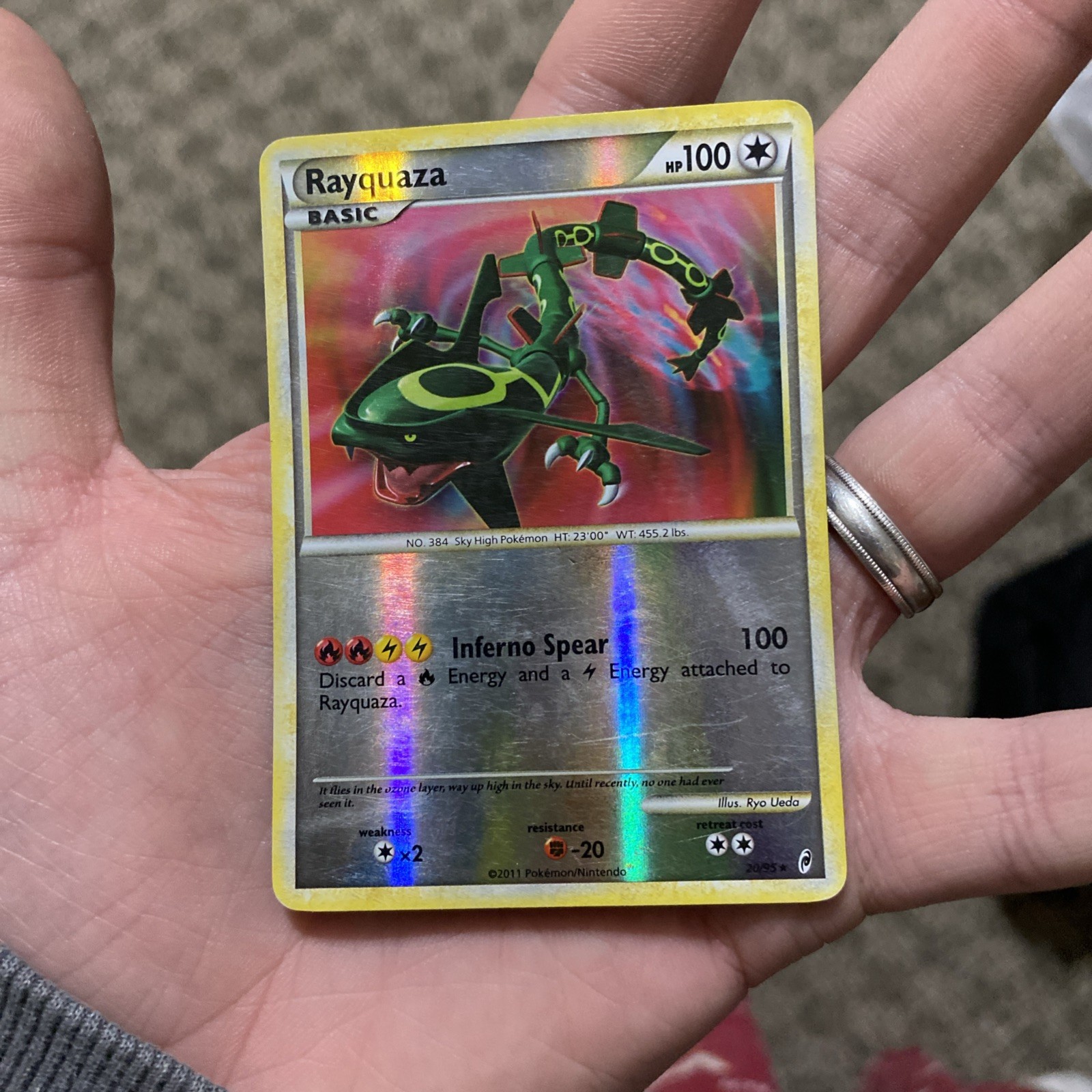 Pokemon TCG Rayquaza 20/95 Call of Legends Reverse Holo Rare English 2011