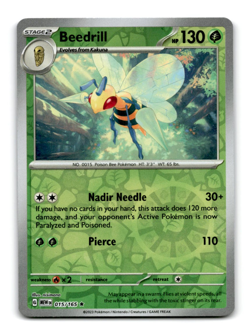 Beedrill 015/165 151 Pokemon Reverse Holo ~A14-114