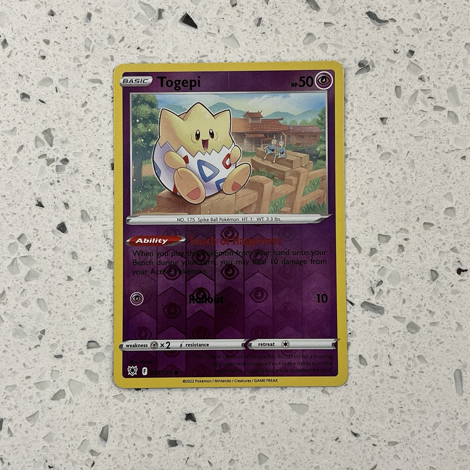 Togepi 055/189 Reverse Holo Pokemon SWSH10: Astral Radiance NM