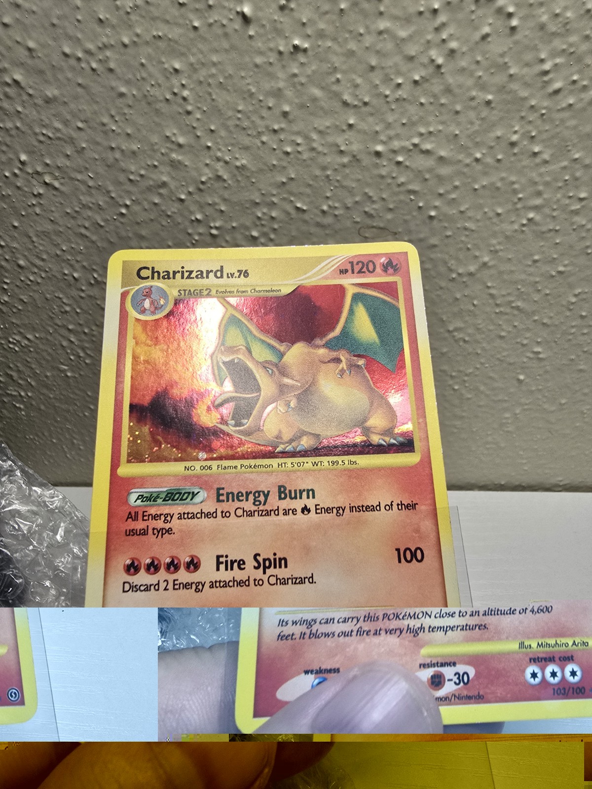 2008 POKEMON DIAMOND & PEARL STORMFRONT #103/100 CHARIZARD SECRET RARE HOLO
