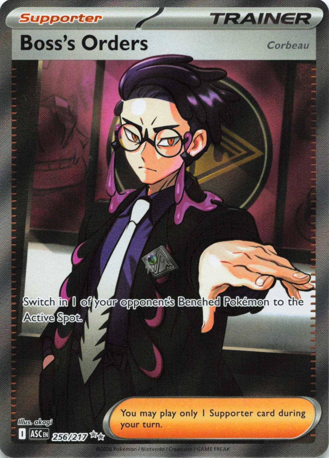 Boss’s Orders [Corbeau] – Holo Ultra Rare ME: Ascended Heroes 256/217 NM