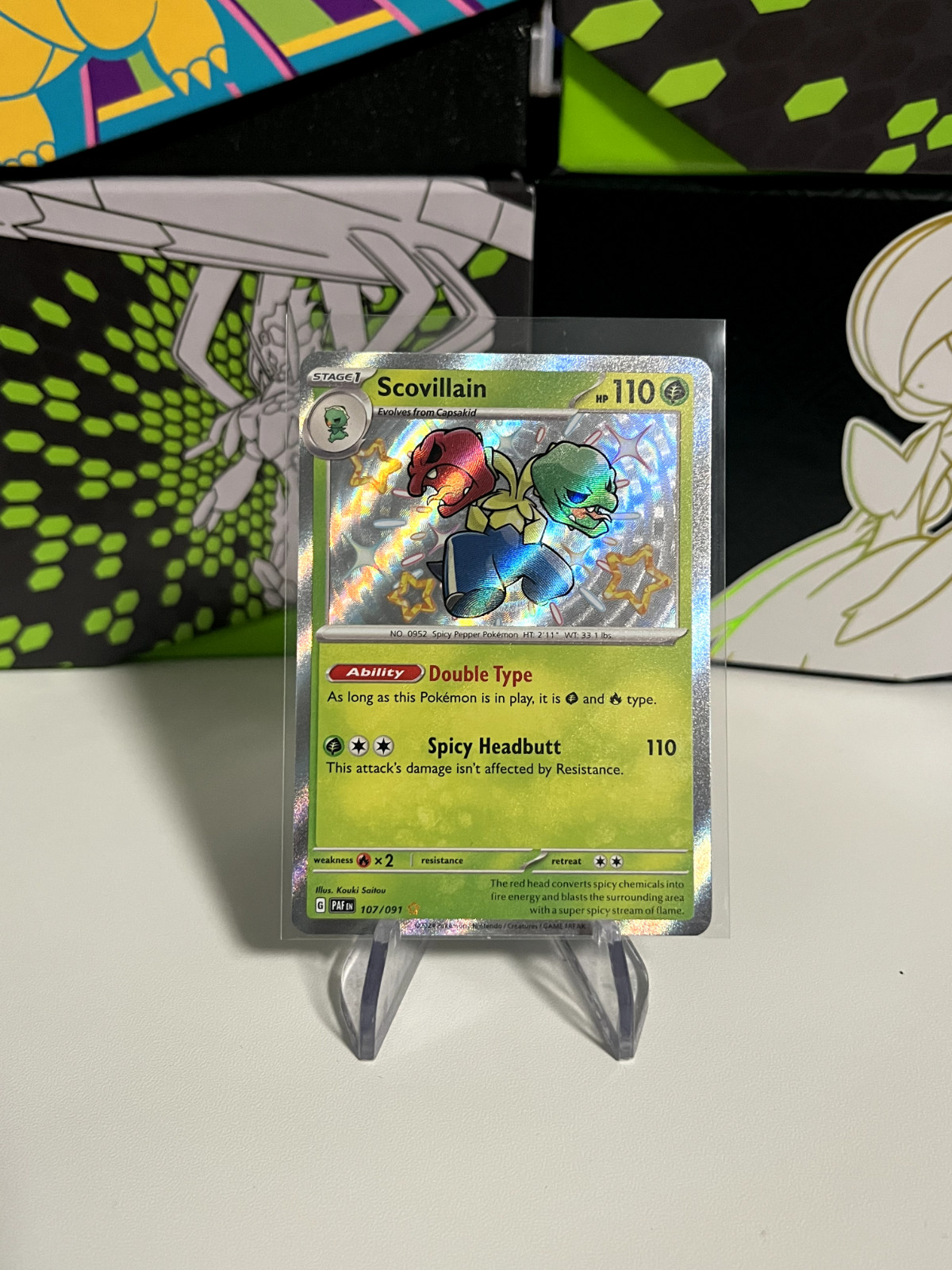 Scovillain 107/091 Shiny Rare – Paldean Fates Pokemon Card – NM