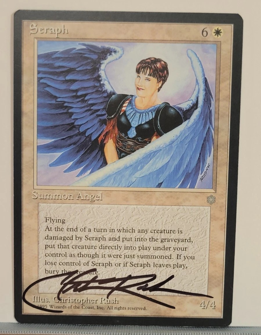 Mtg SERAPH NM Ice Age Signed By Christopher Rush SUPER RARE!
