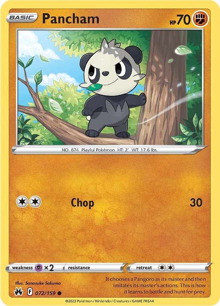 Pancham – [CRZ – 072/159] – Common – Pokemon – EN