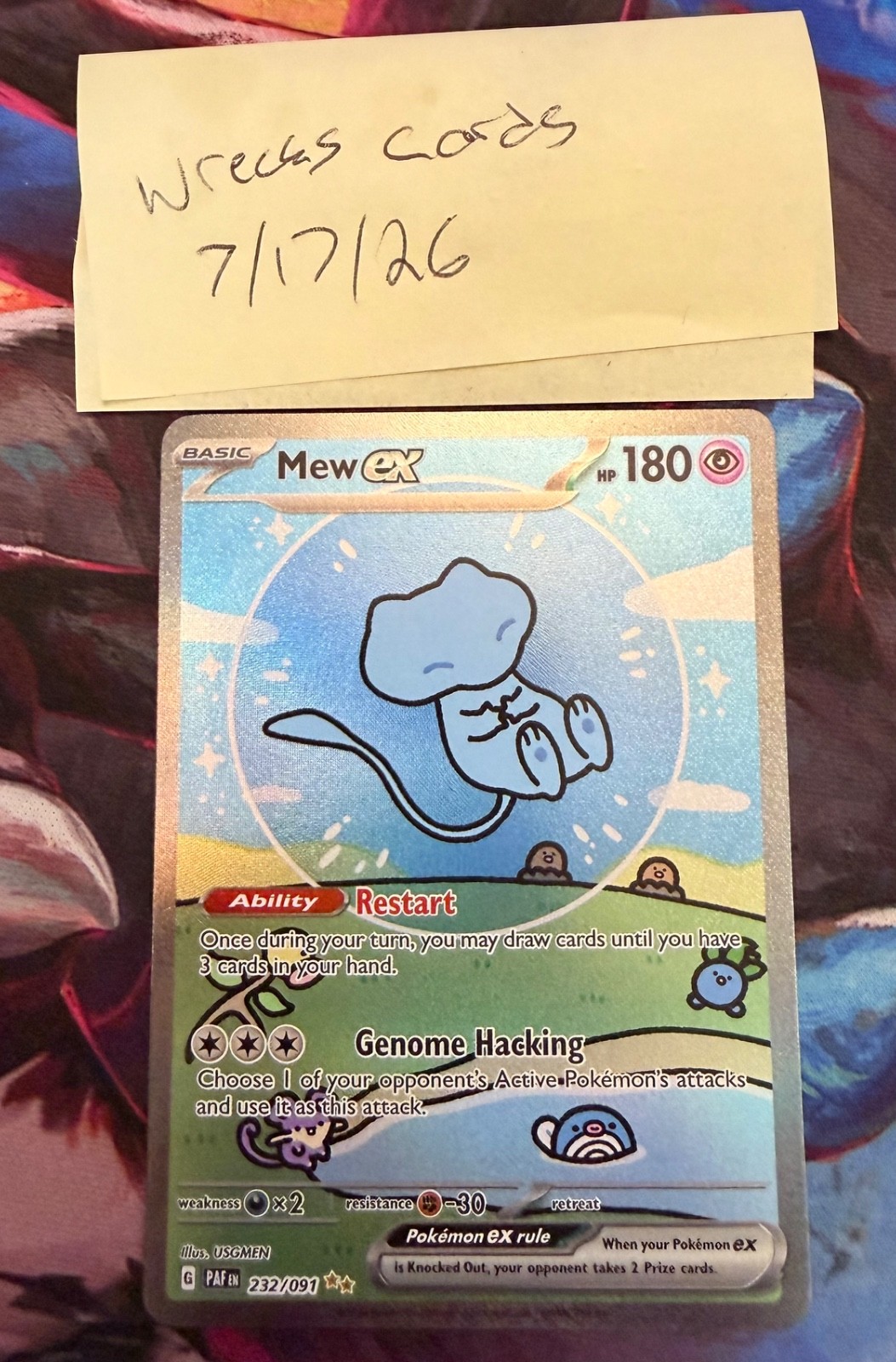 Bubble Mew ex 232/091 SV: Paldean Fates Holo NM