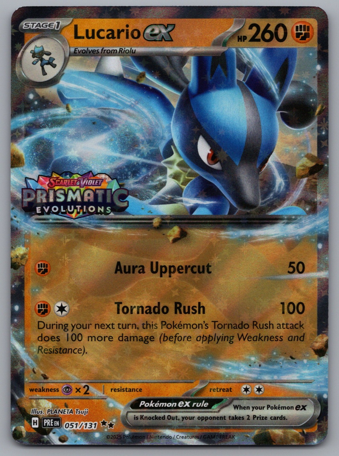 Lucario ex (Prismatic Evolutions Stamp) 051/131 Double Rare Holo NM