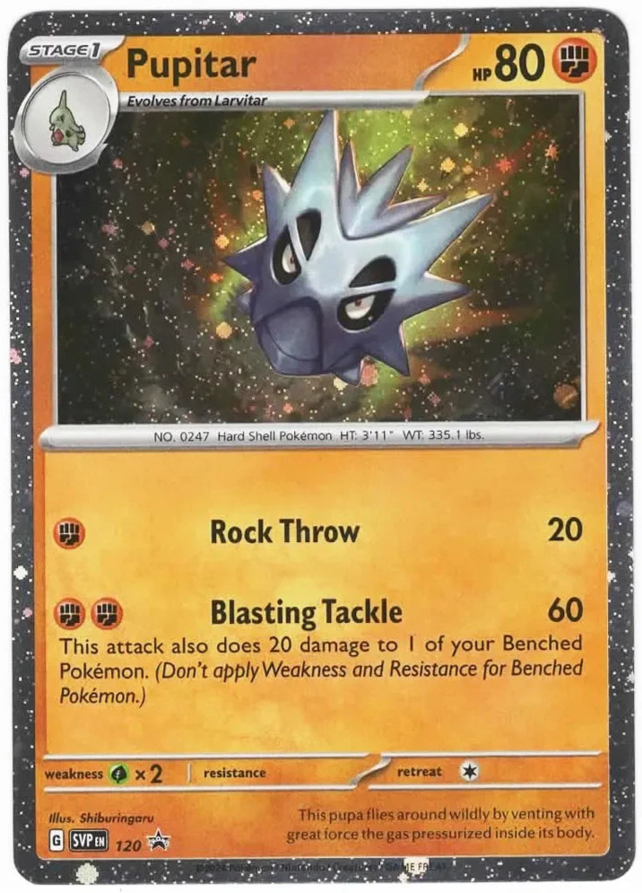 Pupitar SVP 120 Cosmos Holo Black Star Promo Pokemon TCG Near Mint