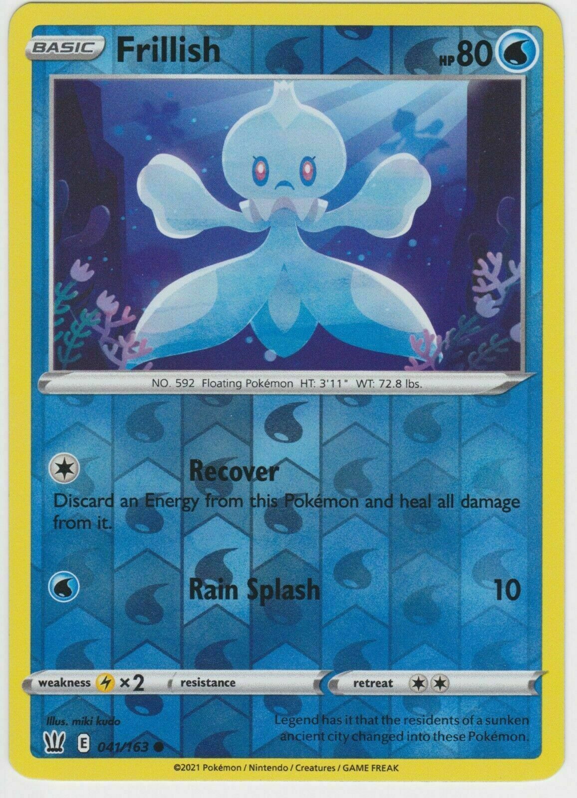 Pokemon – Frillish 041/163 – Reverse Holo – Battle Styles – NM/M – New
