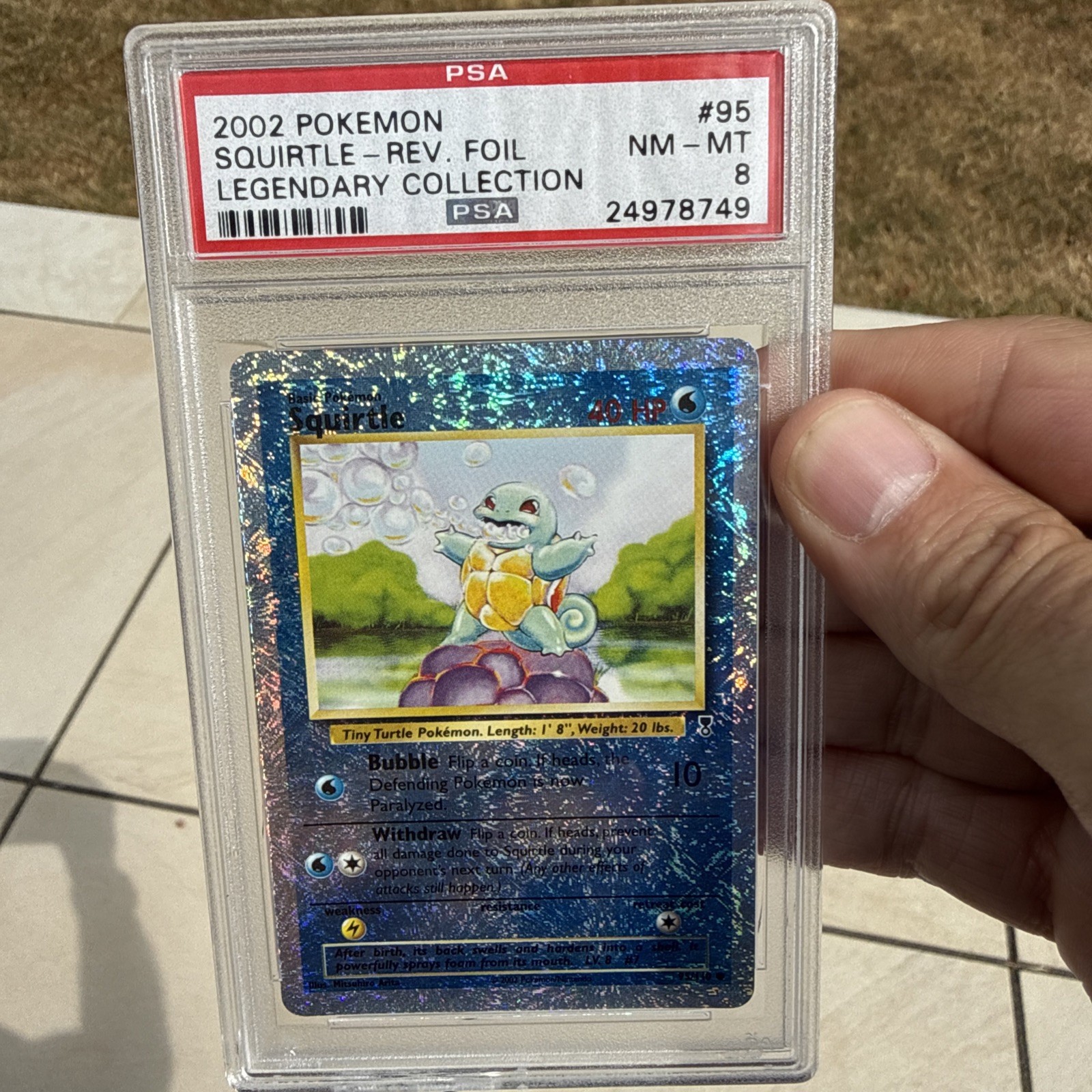 PSA 8 Squirtle 95/110 Legendary Collection Reverse Holo Pokemon 2002 Rare