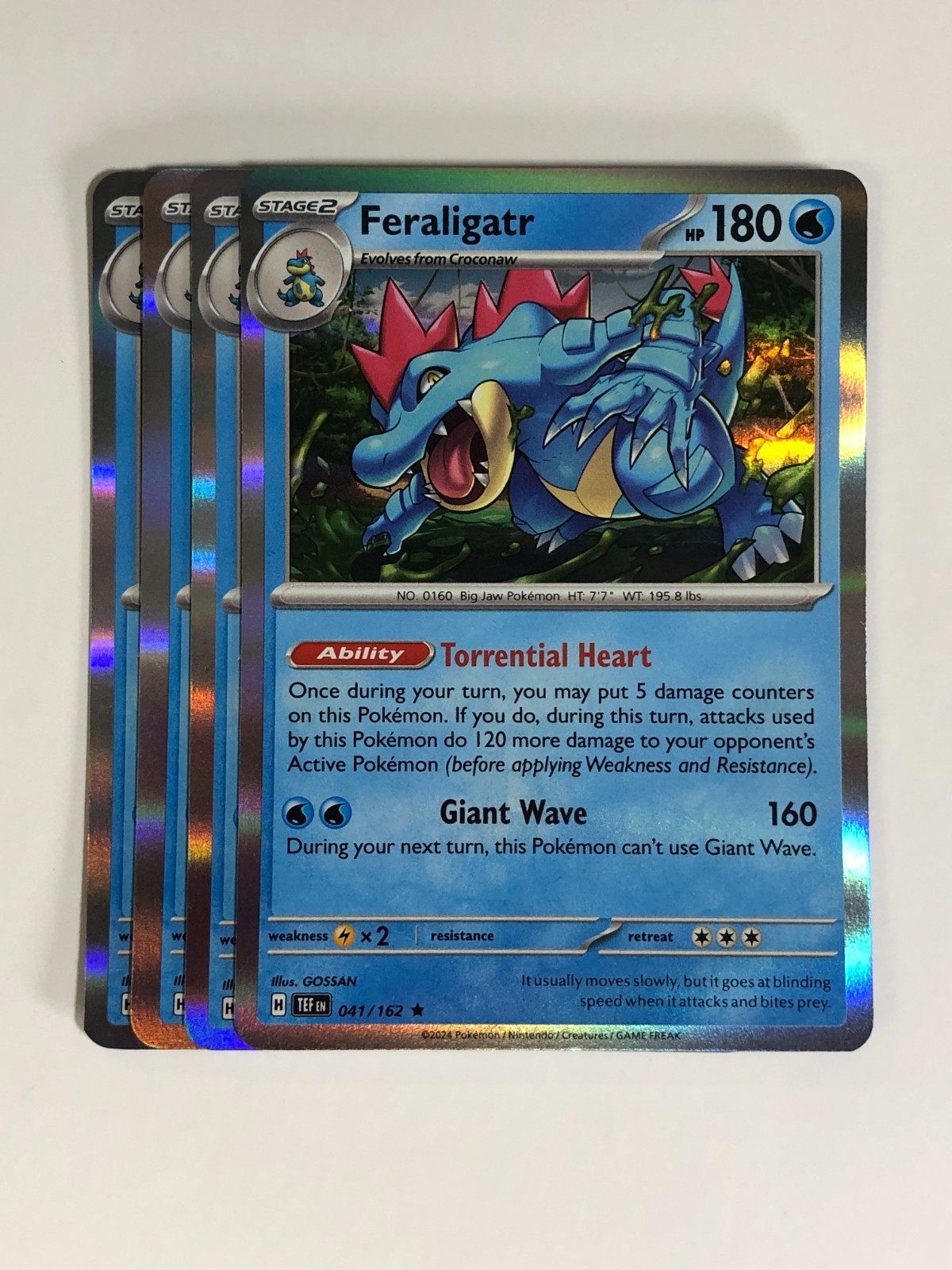 Pokemon TCG Temporal Forces 4x Playset Holographic Feraligatr 041/162 Near Mint