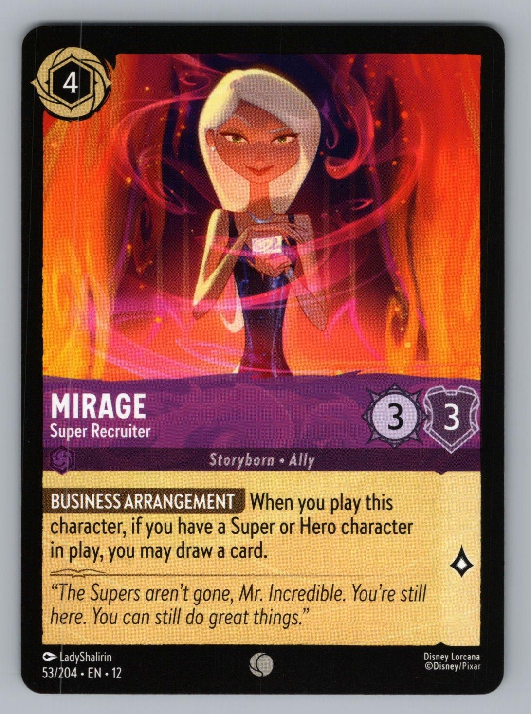 MIRAGE – SUPER RECRUITER 53/204 C LORCANA NM 12 LADYSHALIRIN!_(*)_!