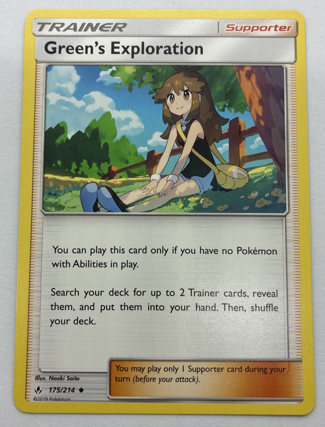 Pokemon TCG SM Unbroken Bonds Green’s Exploration 174/214 Non Holo NM/M