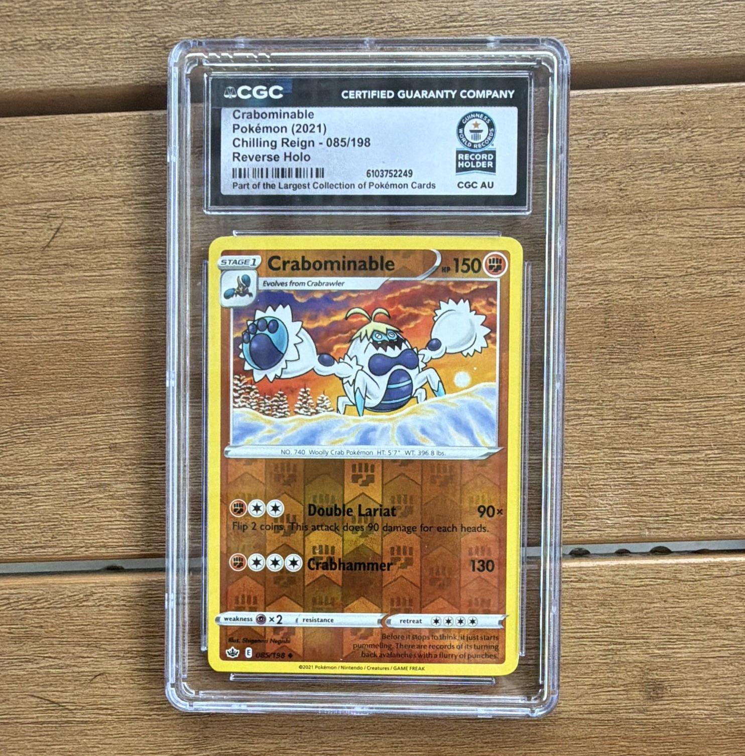 1/1 Nintendo Crabominable 085/198 Chilling Reign Reverse Holo ENG 2021 CGC WR