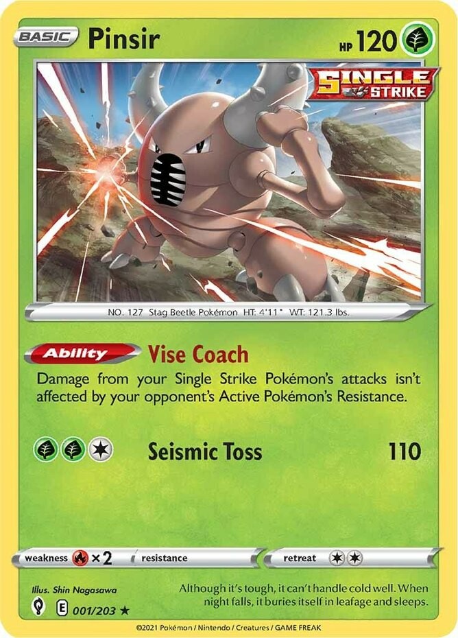 Pinsir – 001/203 – Rare – Near Mint