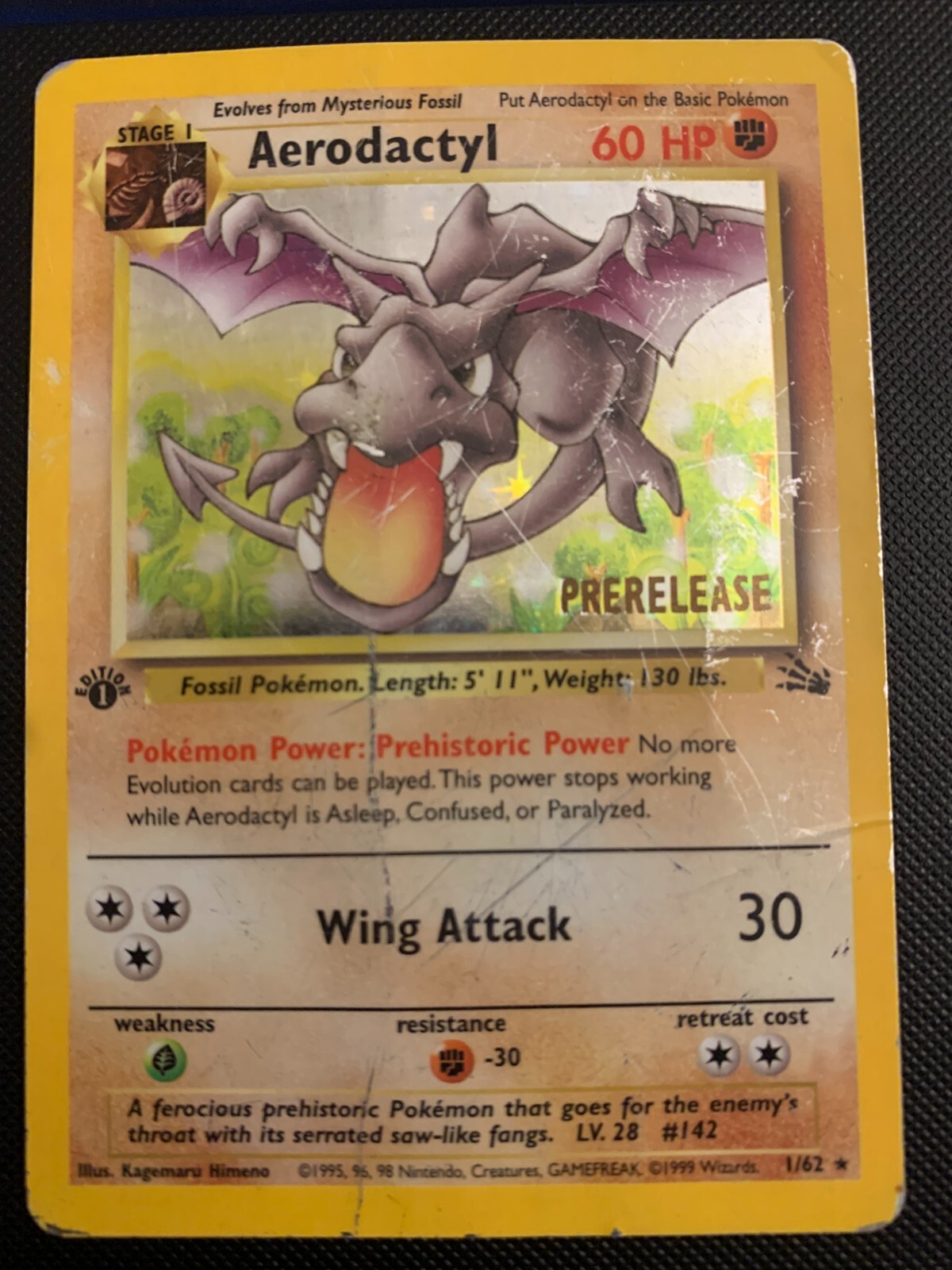 Aerodactyl (Prerelease) 01/62 Wotc Promo Holo