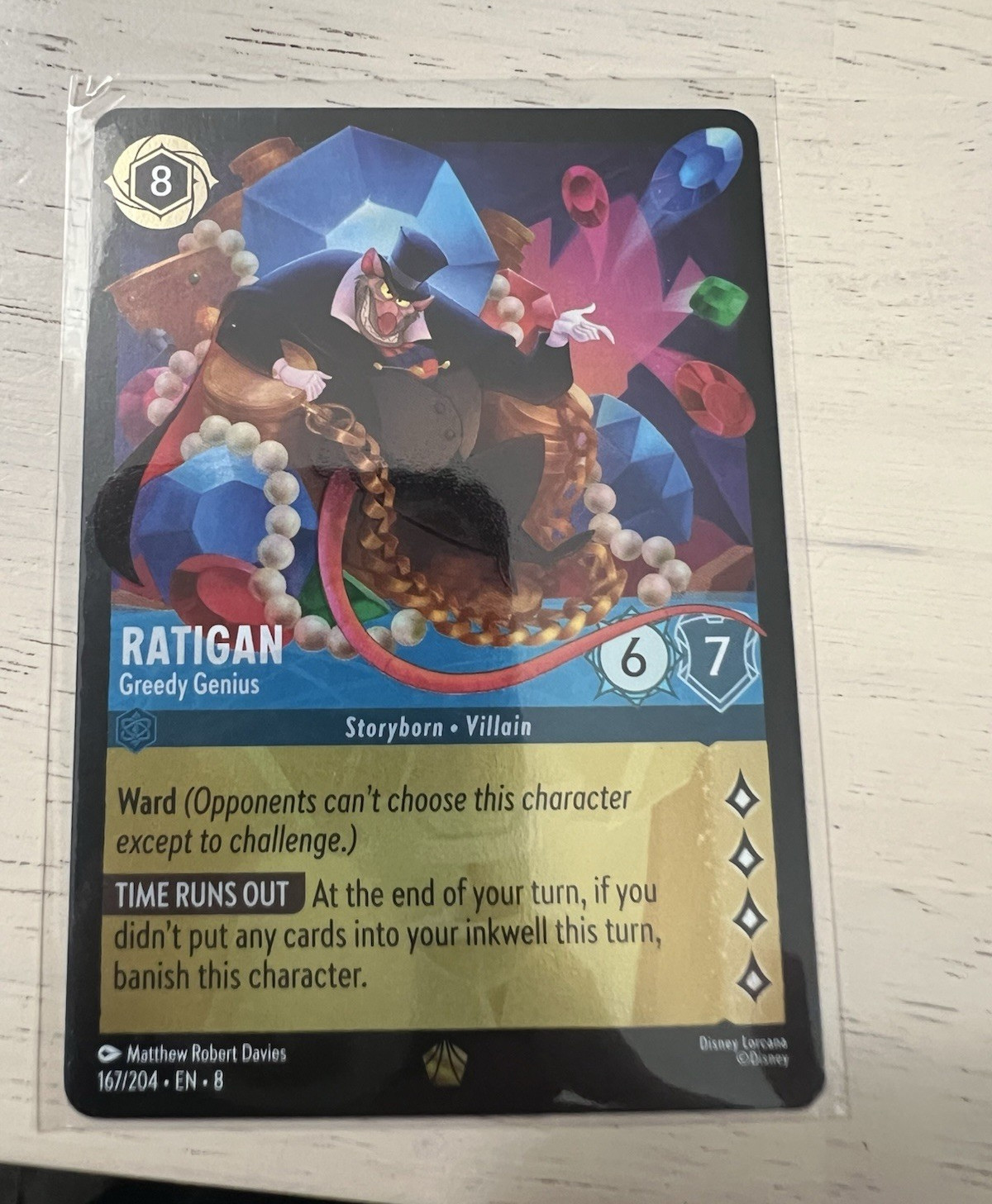 Ravensburger Disney Lorcana TCG Ratigan Greedy Genius 167/204 Ench Cold Foil EN