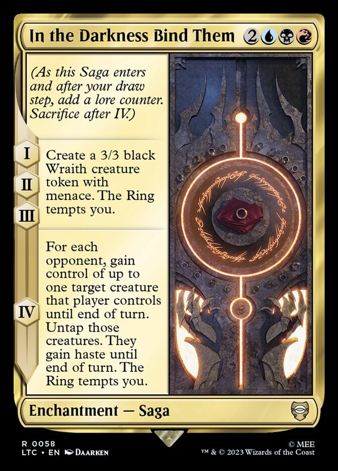 In the Darkness Bind Them 0058 Non Foil Rare LOTR Commander MTG Near Mint
